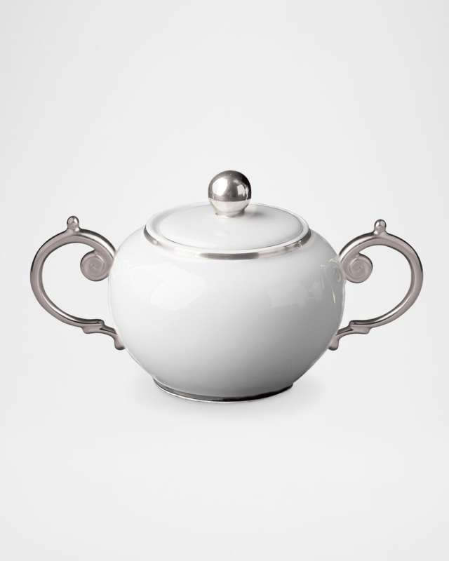 Aegean Platinum-Trim Sugar Bowl, 11 oz.